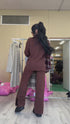 Knitted Set "SMOOTH LINES E5388" - CHOCO